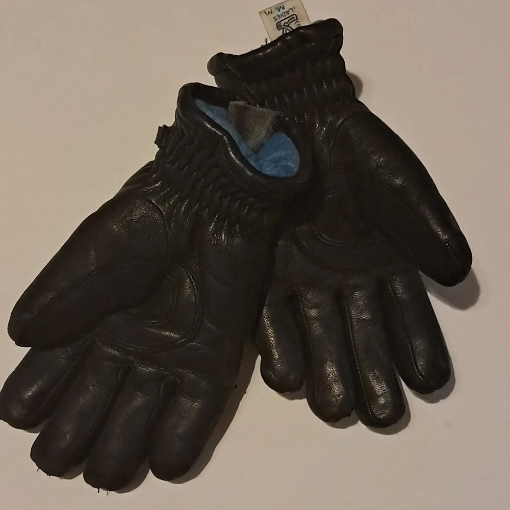 Conroy Ladies Black Imported Leather Gloves Size M Moto Outdoor